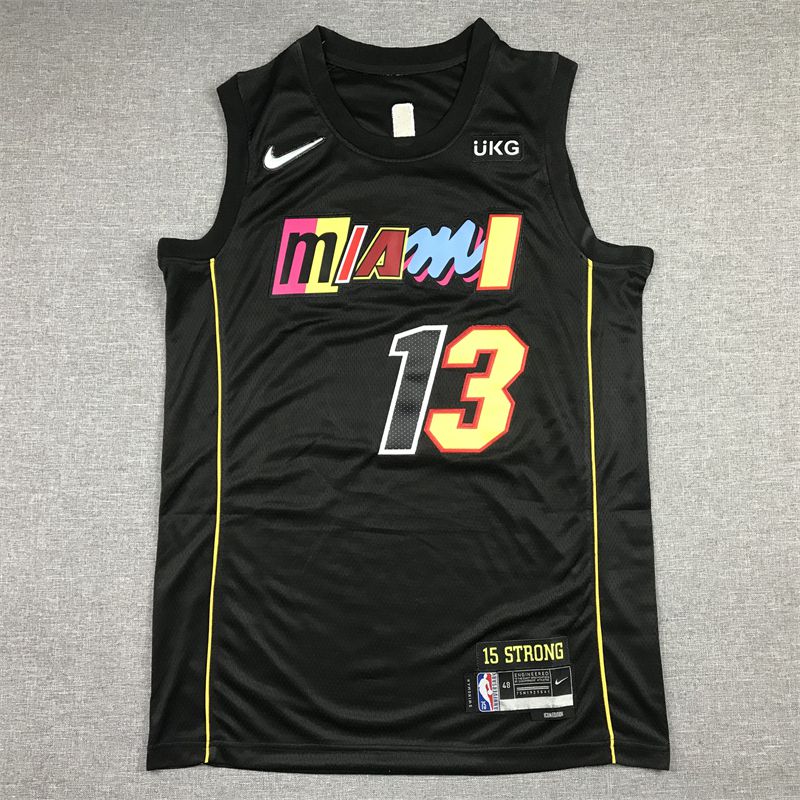 Men Miami Heat 13 Adebayo Black 2022 City Edition Nike NBA Jersey